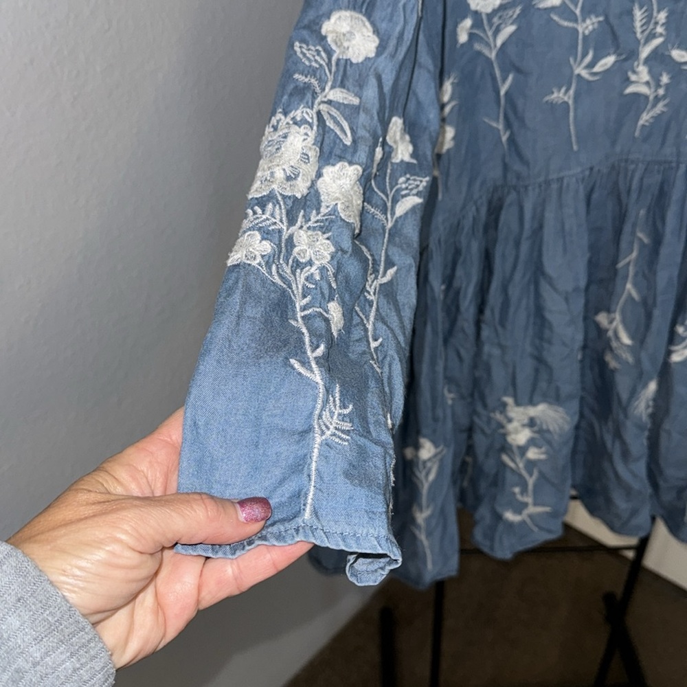 Philosophy Blue Floral Embroidered Women's Dress - Picture 3 of 8
